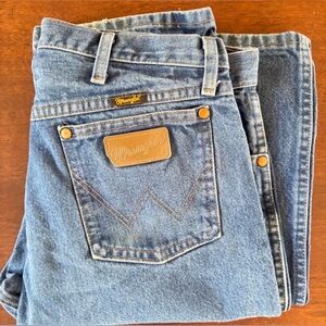 Wrangler Blue Denim Straight Leg Jeans